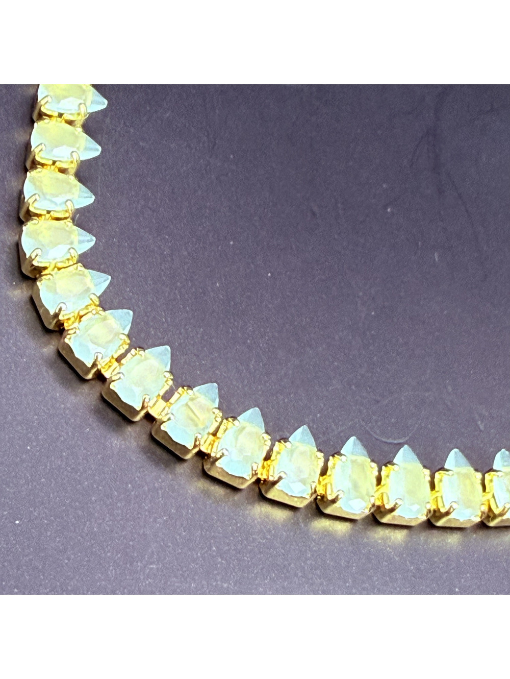candy+clover ghost pear crystal gold tone bracelet